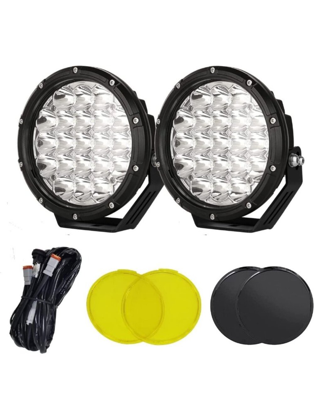 Super Bright 7" Round LED Off-Road Lights - 210W, 32000LM, Amber Spotlights for